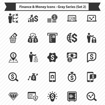 Finance & Money Icons - Gray Series (Set 2)