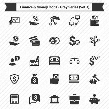 Finance & Money Icons - Gray Series (Set 3)