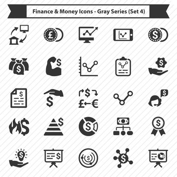 Finance & Money Icons - Gray Series (Set 4)