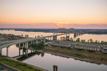 Sunset over the Mississippi River