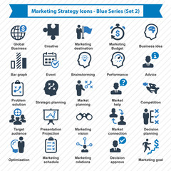 Marketing Strategy Icons - Blue Series (Set 2)