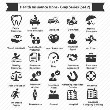 Health Insurance Icons - Gray Series (Set 2)