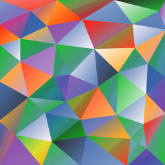 Fototapeta premium Geometric vector pattern with colorful triangles. Abstract ornament for wallpapers and backgrounds