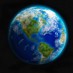 Earth from space. Elements of this image furnished by NASA. 3d illustration.  