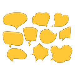 Vector set of comic speech bubbles. Hand drawn set of comic quotes balloons.