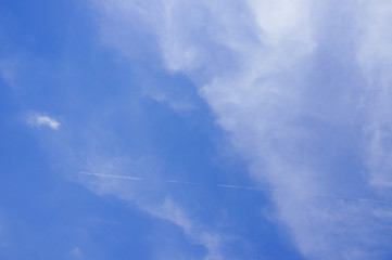 Beautiful sky daylight in the sea and airplane