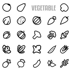 Line Art Vegetable Icon for Web and Mobile Graphic Set