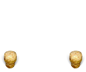 two at the bottom of a champagne cork white background