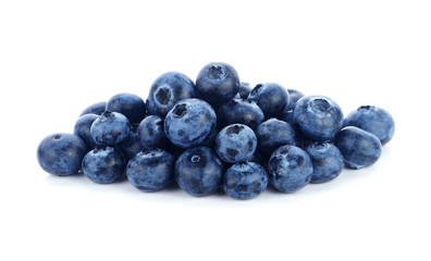 fresh blueberry fruits on white background