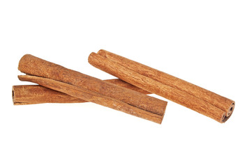Cinnamon sticks isolated on white background