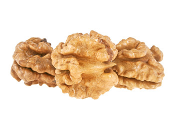 Walnuts isolated on white background