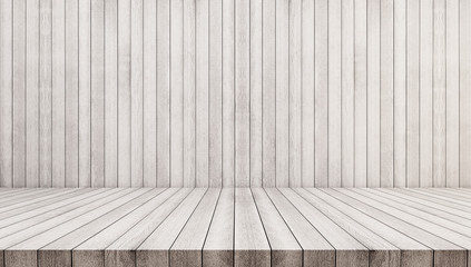 Wood texture background. white wood wall and floor