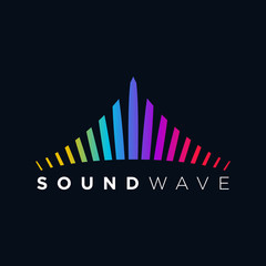 Music Logo concept Sound Wave, Audio Technology, Abstract Shape