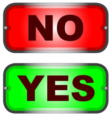 Red and Green Yes No Sign