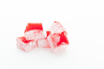 Tasty Turkish delight isolated on white