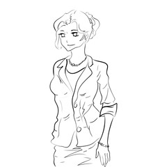 Businesswoman cartoon sketch vector illustration