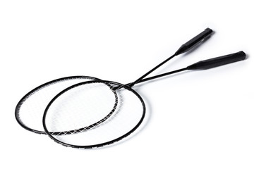 Badminton rackets  on white