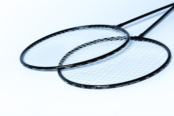 Badminton rackets  on white