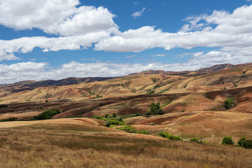 Traditional Madagascar hill landscape