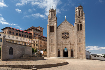 Fototapeta na wymiar Andohalo cathedral, Antananarivo, Madagascar