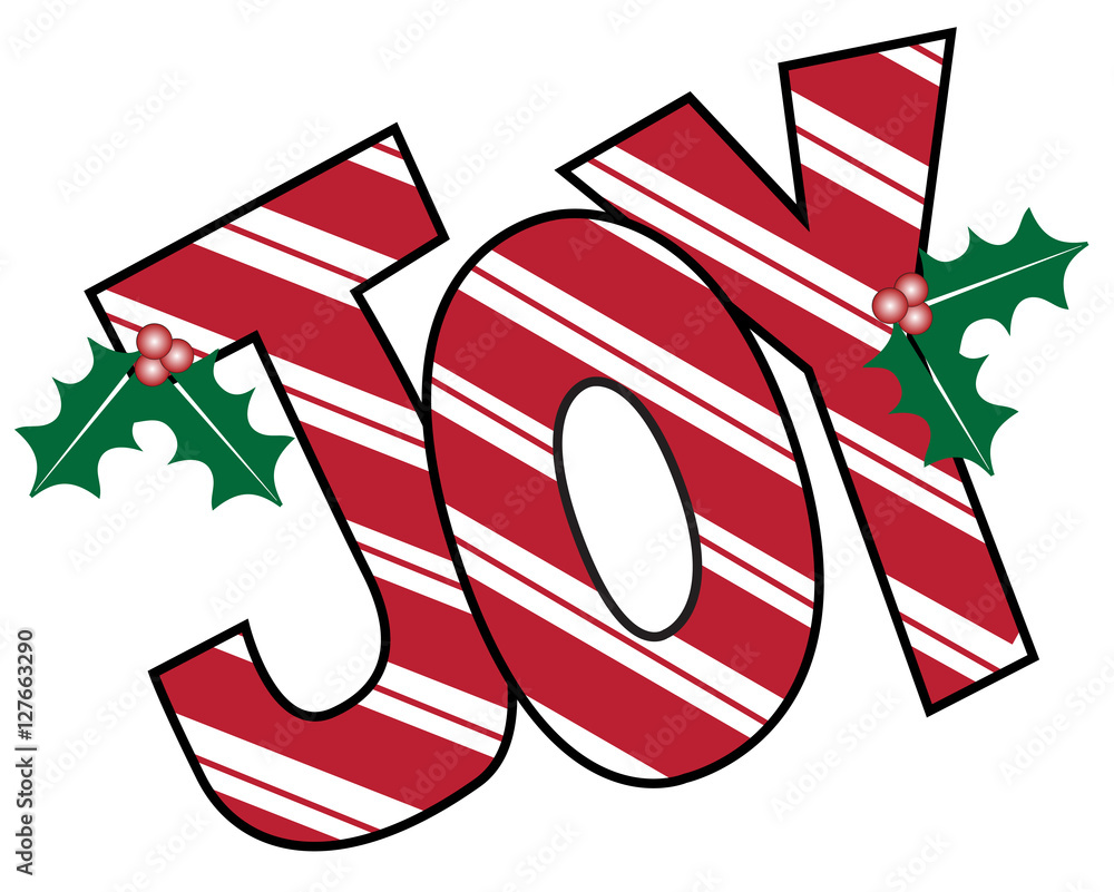 Sticker joy mistletoe letters