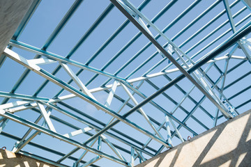 Fototapeta premium Structure of steel roof.