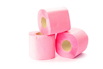 toilet paper isolated on white background