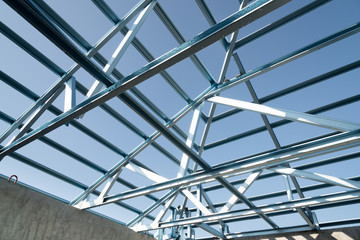 Fototapeta premium Structure of steel roof.