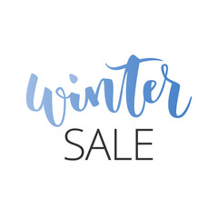 Winter sale hand written inscription