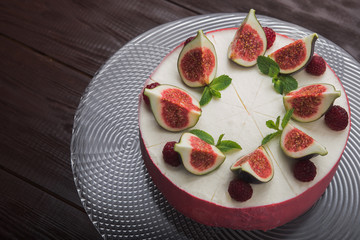 tasty figs cake with fruit