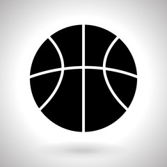 Basketball ball. Silhouette black icon