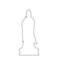 Guanyin Statue Path on the white background