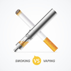 Smoking vs Vaping. Vector