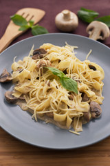 Creamy mushroom spinach pasta