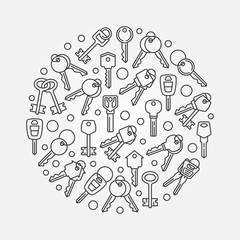 Keys circular illustration