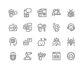 Obraz na płótnie Canvas Line Bot Icons