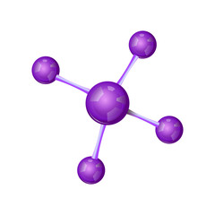 Molecules flat icon on white background, vector illustration