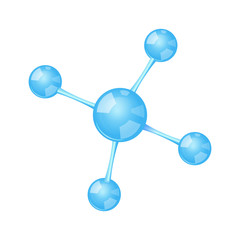 Fototapeta premium Molecules flat icon on white background, vector illustration