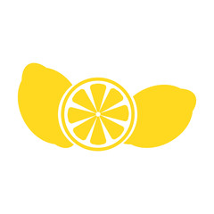 Slice of lemon icon vector illustration on white background