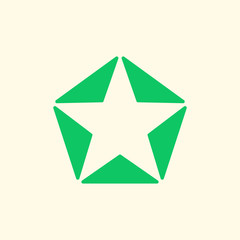 Obraz premium Star of green triangles logo.