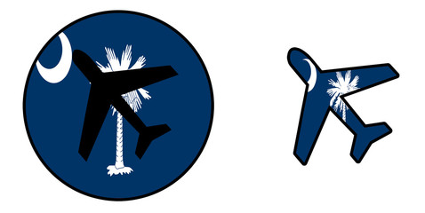 Fototapeta premium Nation flag - Airplane isolated - South Carolina