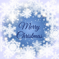 Obraz na płótnie Canvas Merry Christmas message and light background with snowflakes. Vector illustration Eps 10.
