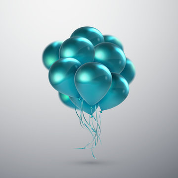 Turquoise Balloon Bunch.