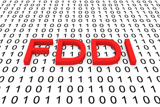 FDDI in the form of binary code, 3D illustration