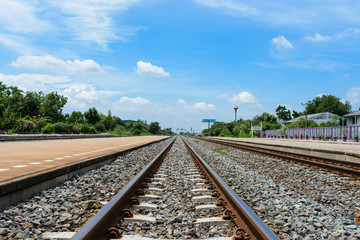 Fototapeta premium Railroad and blue sky
