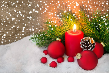Weihnachten -  Dekoration mit Kerze