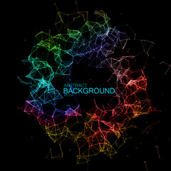 Iridescent Plexus Lines And Particles Background.