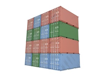 Fototapeta premium Cargo shipping ontainers 3d illustration