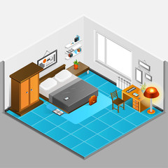 Home Interior Isometric Illustration 