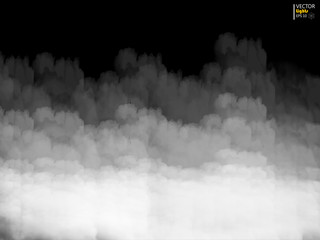 Fog or smoke isolated transparent special effect. White vector cloudiness, mist or smog background. Vector illustration